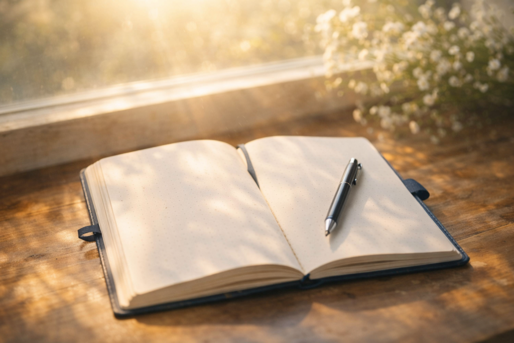 人間関係の悩みをノートに書き出すイメージ