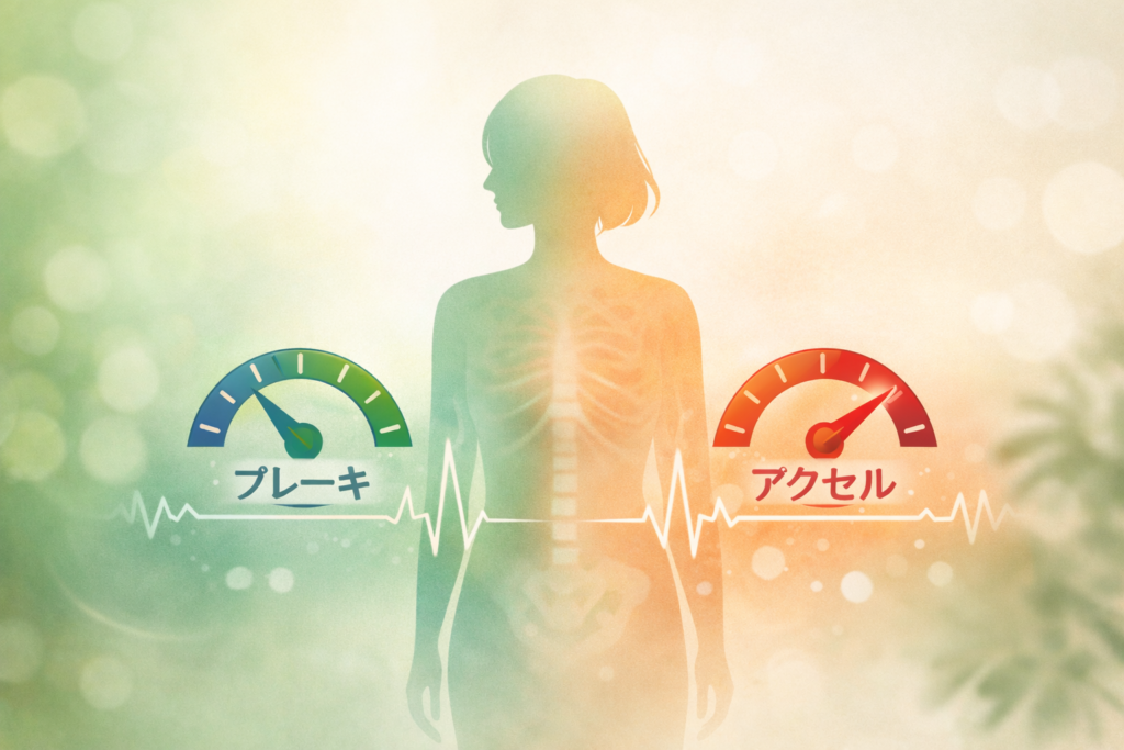自律神経のバランス(交感神経と副交感神経)のイメージ図