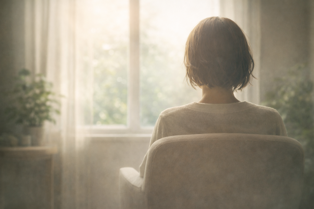 自律神経の乱れで受診を検討する女性の後ろ姿イメージ