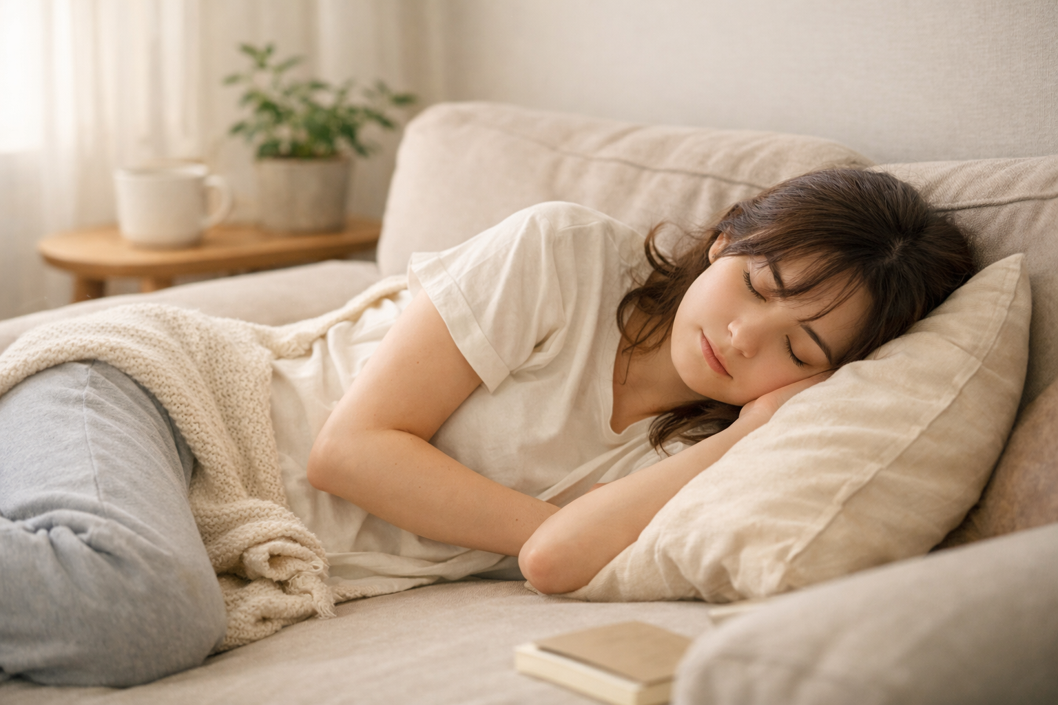 何もせず、ただ横になって休んでいる穏やかな時間